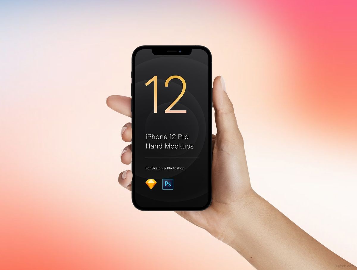 手持iphone 12 Pro精品模型素材下载 Ui素材下载