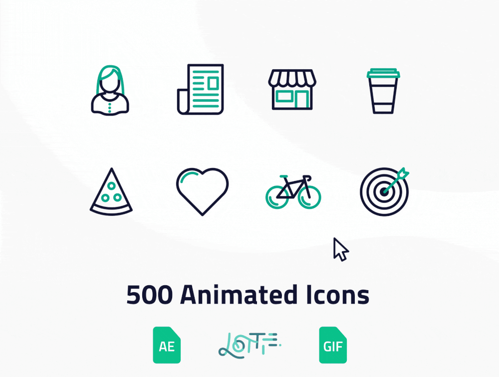 500个动画图标交互式动画网页图标动效素材